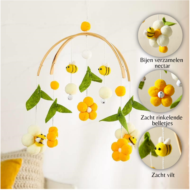 Baby mobiel bijen en bloemen