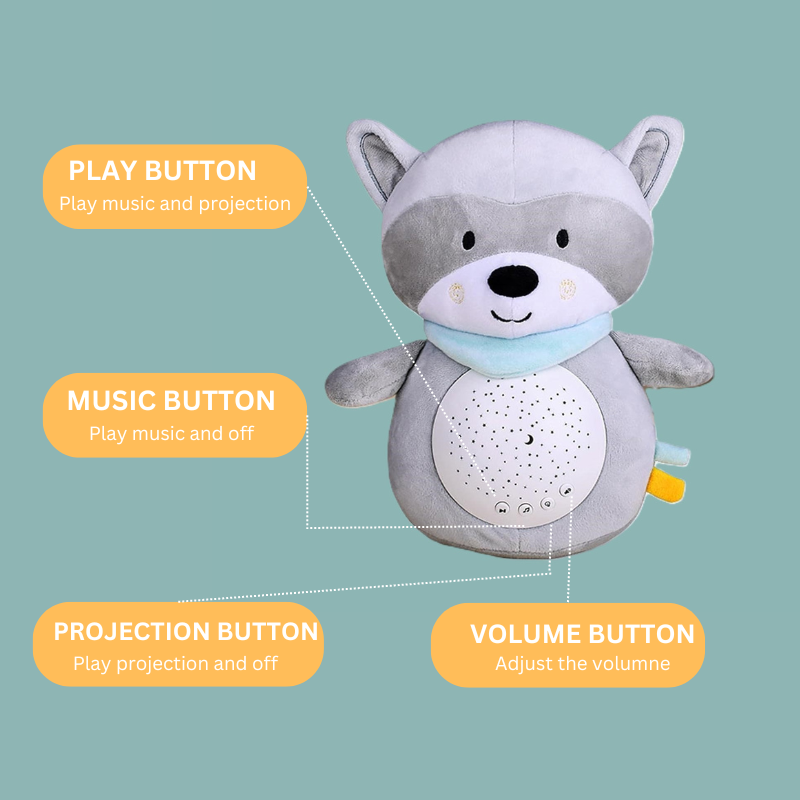 White Noise Knuffel met Sterrenprojector