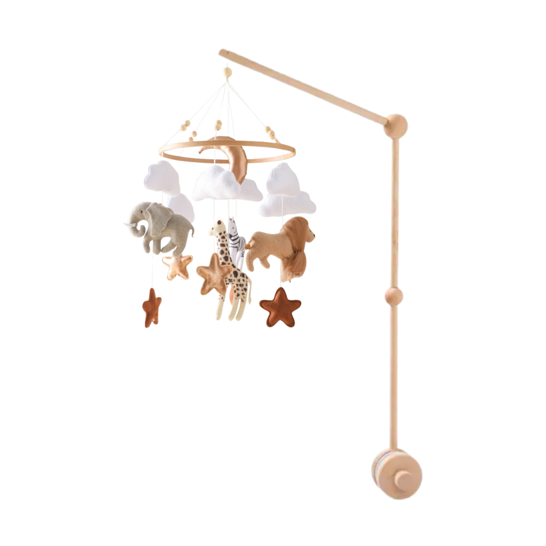 babymobiel met houten houder