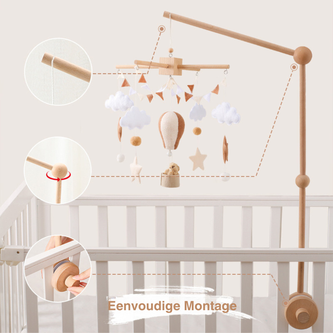 Baby Mobile Heißluftballon in neutraler Farbe