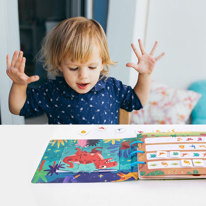 Montessori Activiteitenboek Set van 3 - Dino, Boerderij, Auto