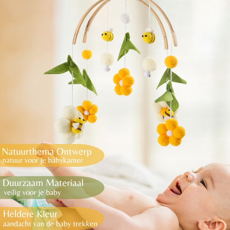 Baby mobiel bijen en bloemen