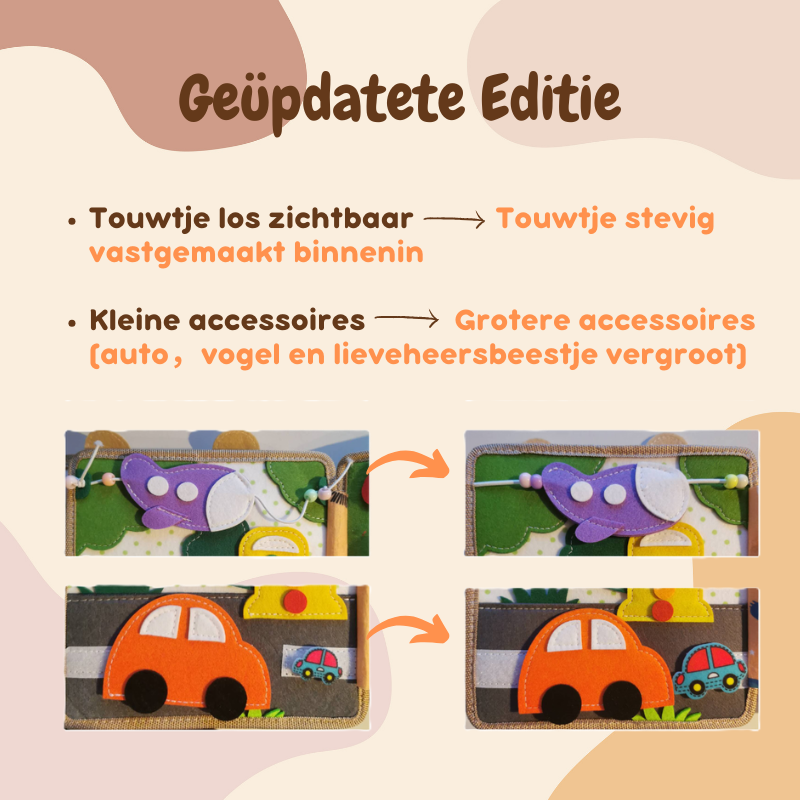 montessori busy board giraffe geupdatete editie met grotere accessoires 