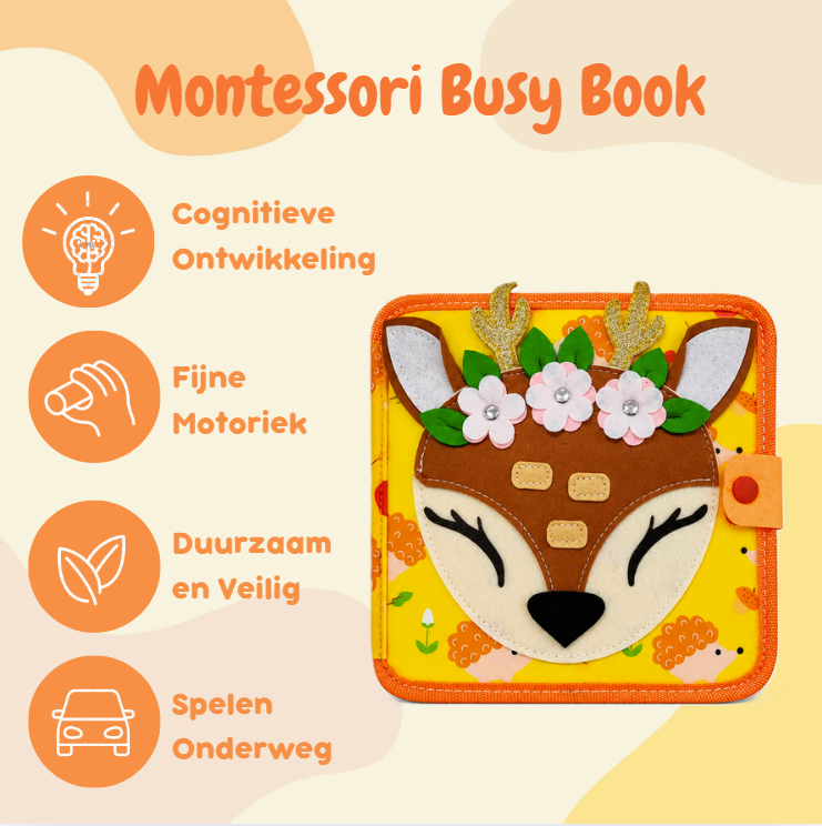 Montessori activiteitenboek Hert - Busy book van vilt
