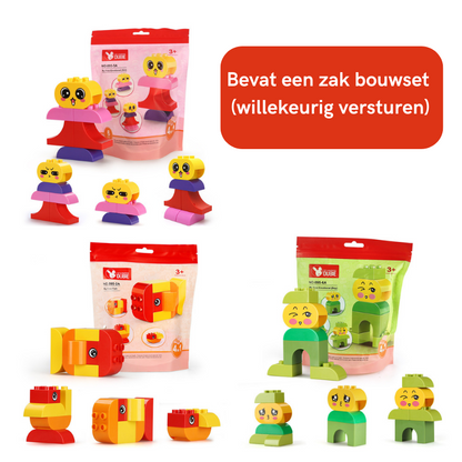 gratis bouwsetje willekeurig versturen, modellen van vis, meisje of jongen