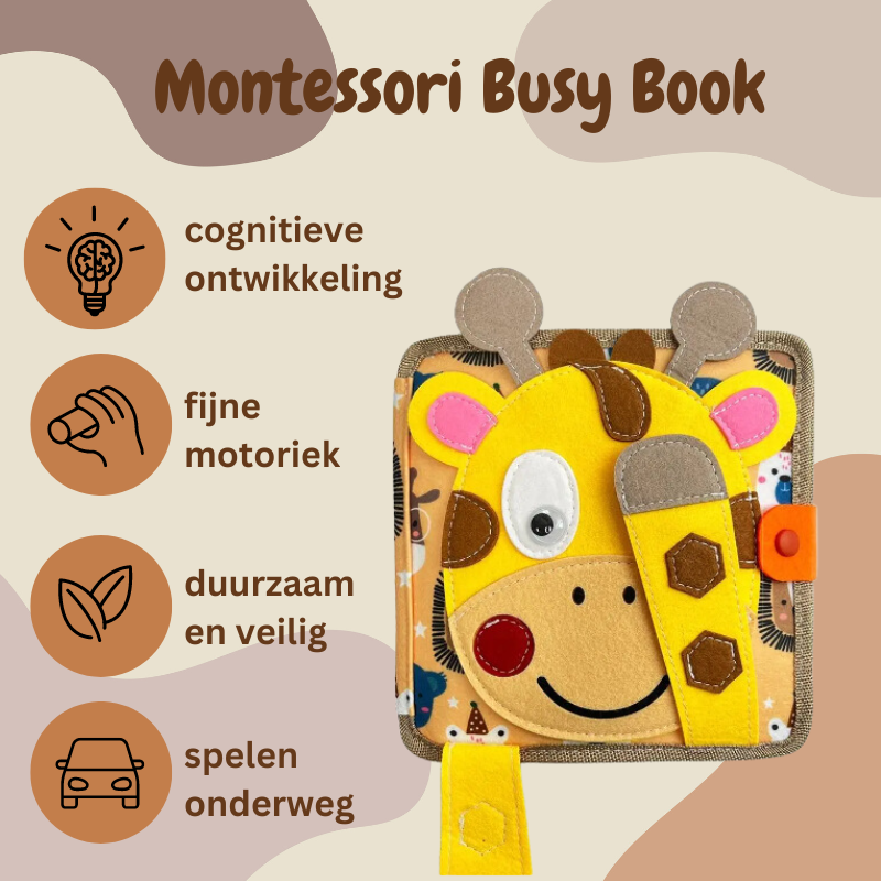 Joymaxx® Busy Board Book Giraffe van Vilt