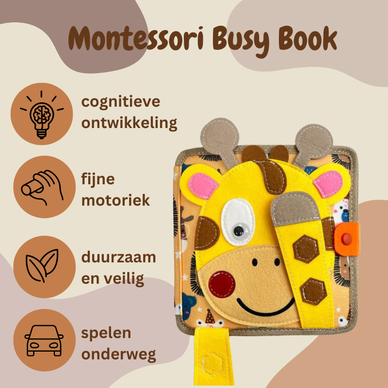Waarom kiezen voor Montessori busy book – stimuleert fijne motoriek, leerzaam en veilig speelgoed voor onderweg