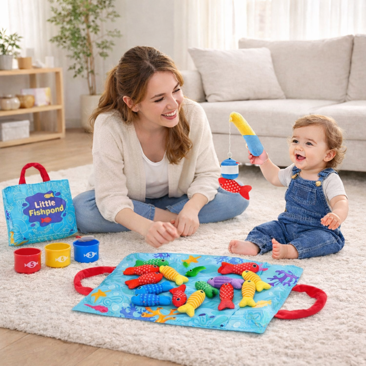 Baby Stoffen Visspel - Baby speelgoed vanaf 6 maanden