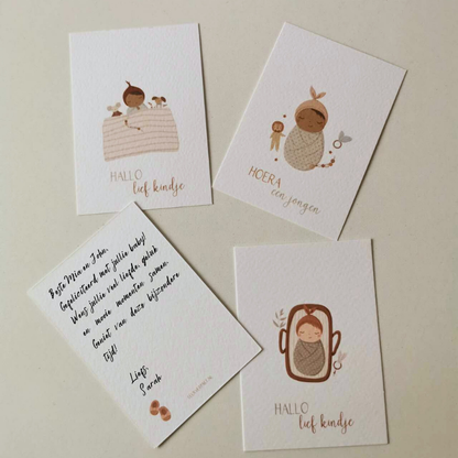 Geboorteskaart  "hallo lief kindje" met Persoonlijke Tekst