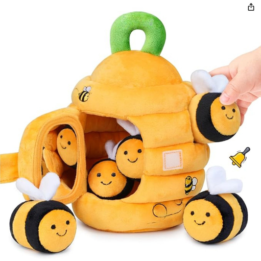 Sensorisch Pluche Bijenkorf- Baby speelgoed vanaf 6 maanden