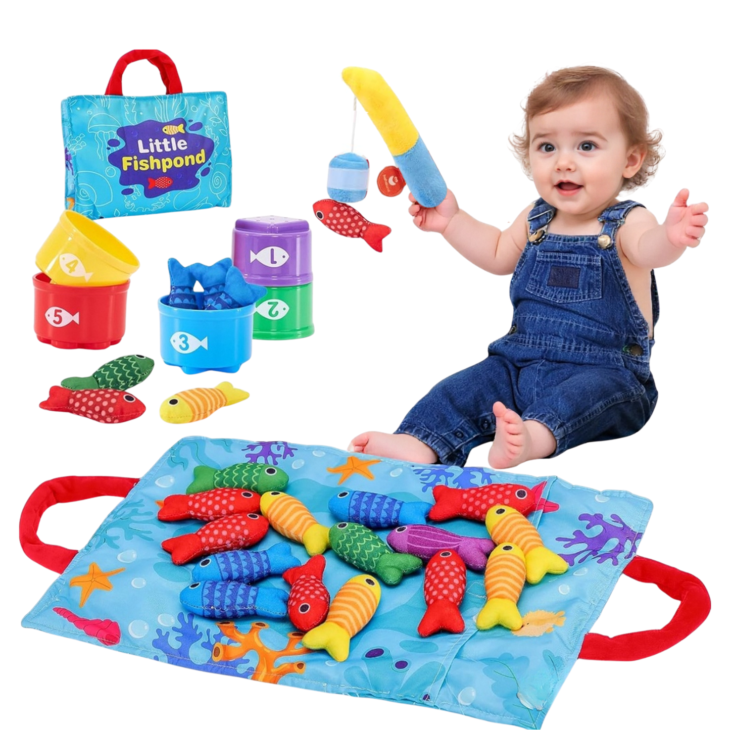 Baby Stoffen Visspel - Baby speelgoed vanaf 6 maanden