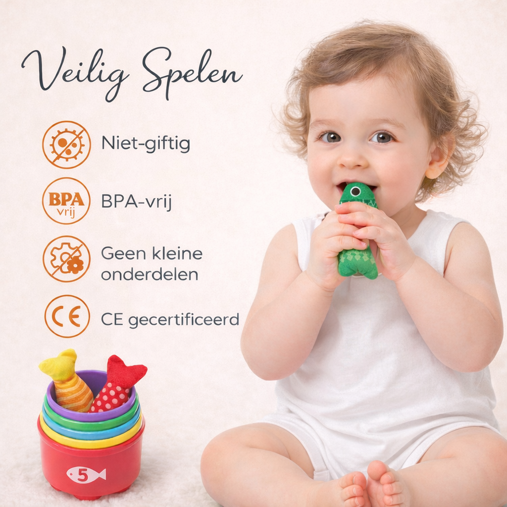 Baby Stoffen Visspel - Baby speelgoed vanaf 6 maanden