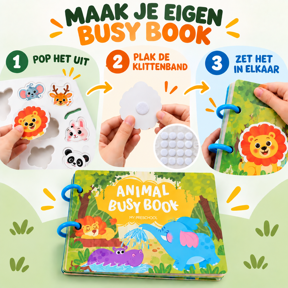 Montessori Busy Book - Bosdieren