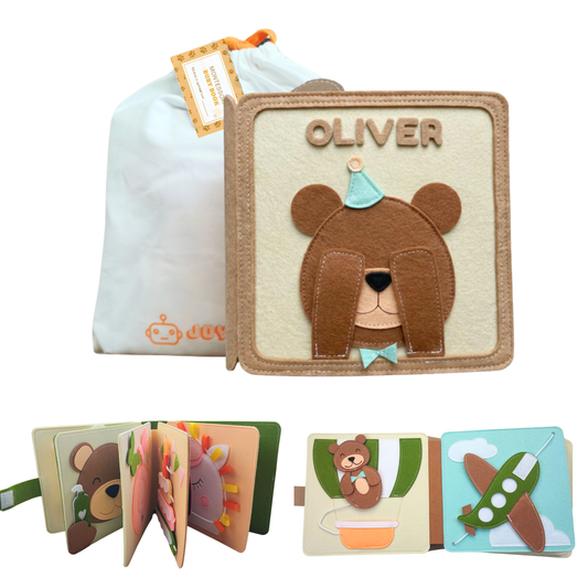 Montessori Busy Book Kiekeboe Beer - Met naam (persoonlijk cadeau)