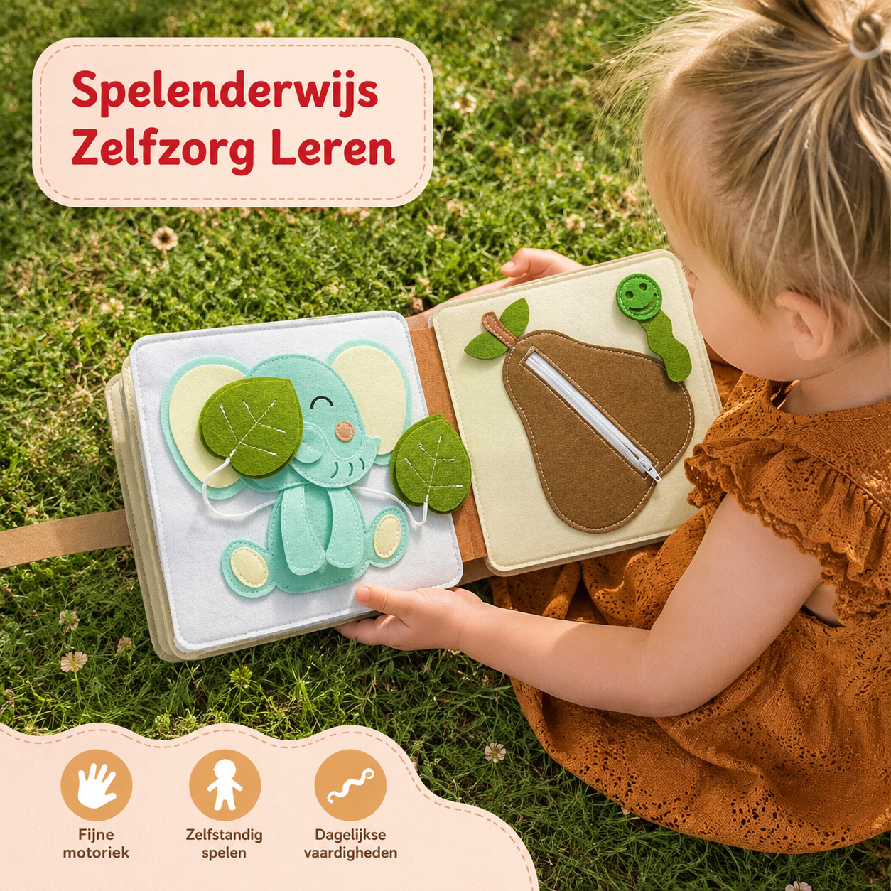 Montessori Busy Book Kiekeboe Beer - Met naam (persoonlijk cadeau)
