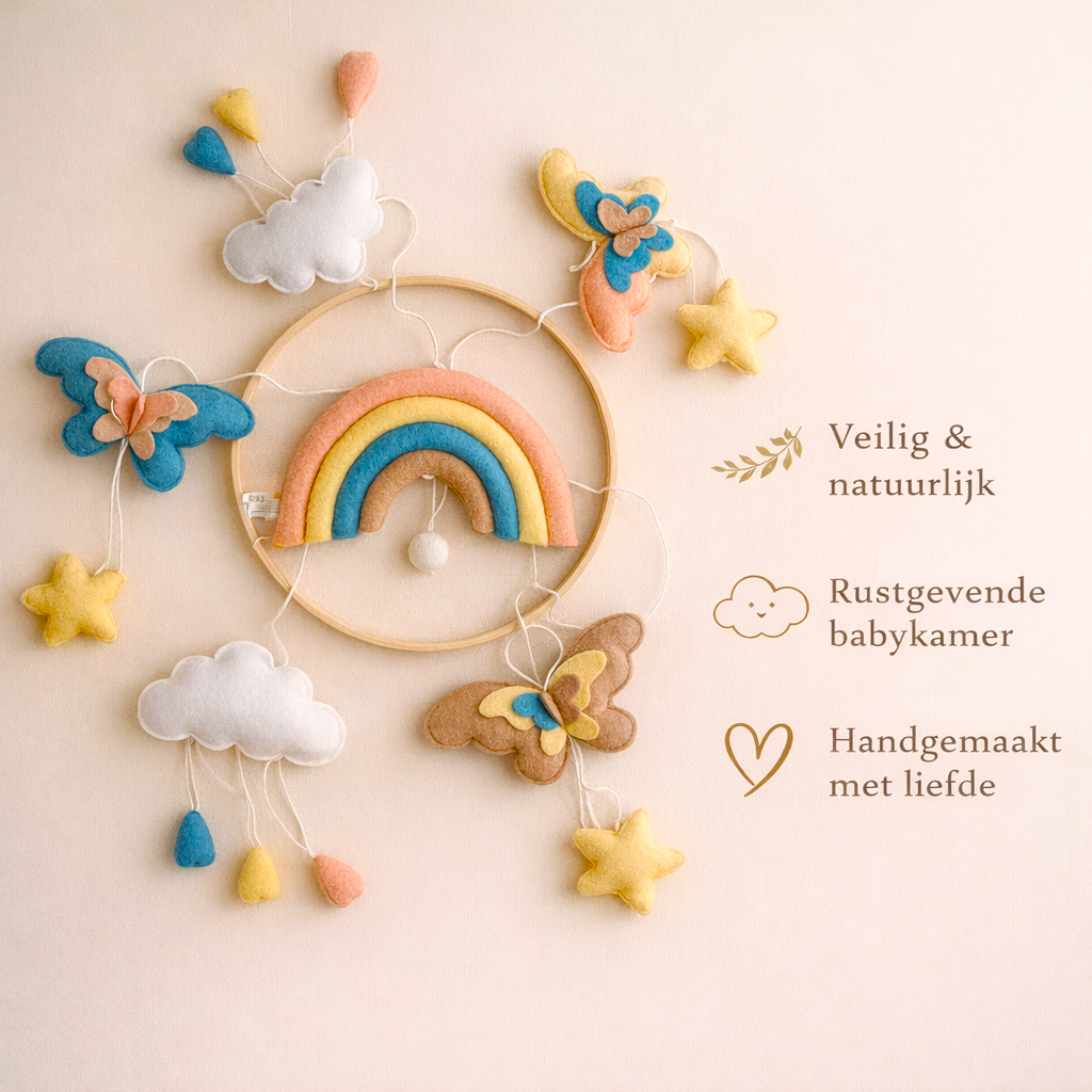 Baby Mobiel Regenboog en Vlinders