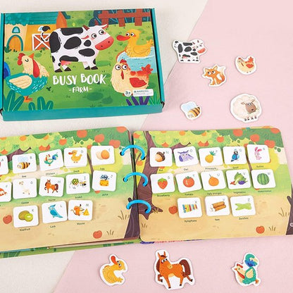 Montessori Activiteitenboek Set van 3 - Dino, Boerderij, Auto