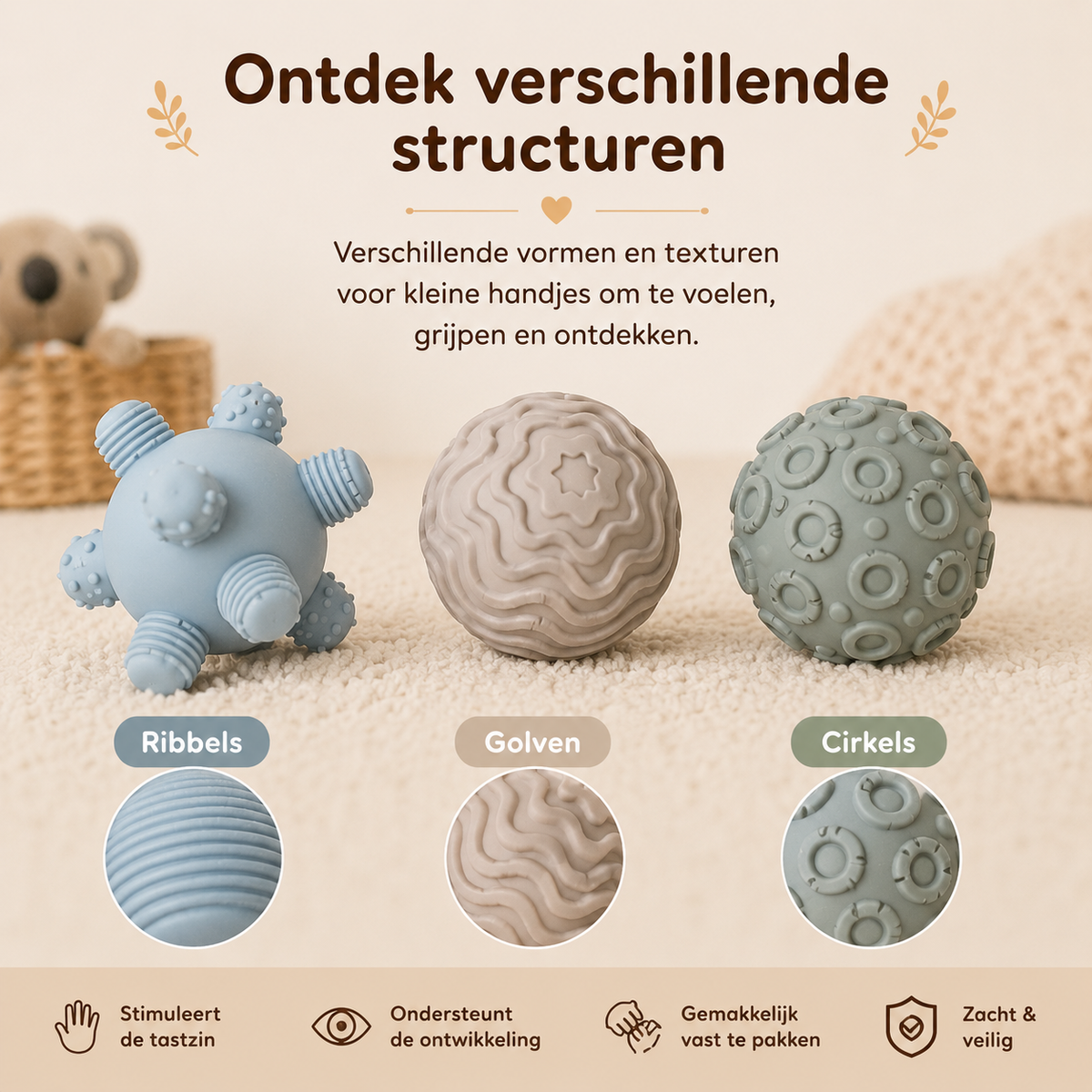 Baby Sensorisch Blokkenset met Koala
