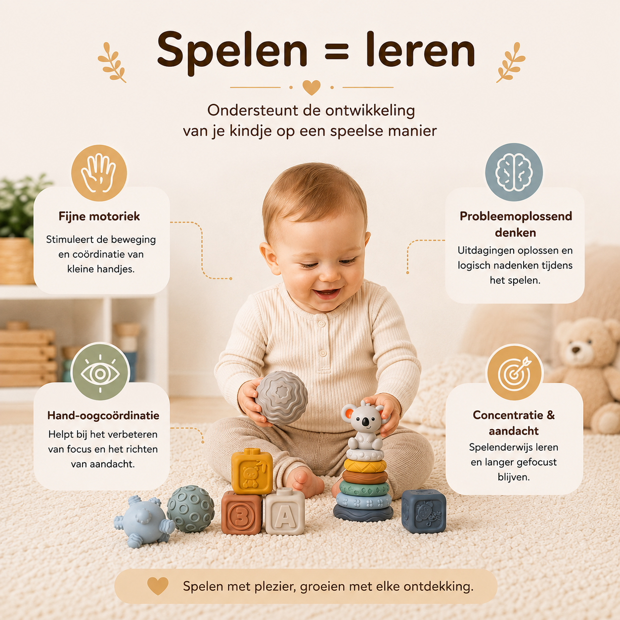Baby Sensorisch Blokkenset met Koala