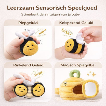 Sensorisch Pluche Bijenkorf- Baby speelgoed vanaf 6 maanden
