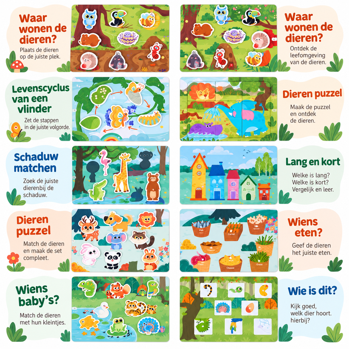 Montessori Busy Book - Bosdieren
